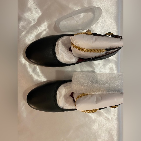 Kate Spade Ankle Chain Strap Crush Ballet Flats in Black Size 7.5B - Picture 9 of 15